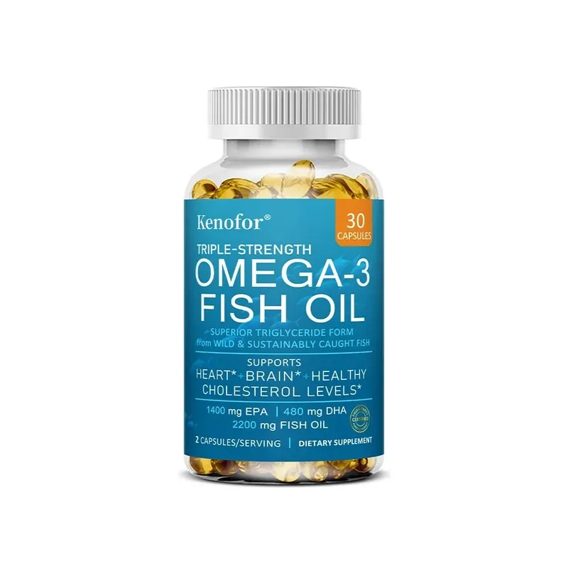 Kenofor Omega 3 Fish Oil Capusles with EPA & DHA Helps Brain Development & Cardiovascular Health for Eye and Skin Health — image 9