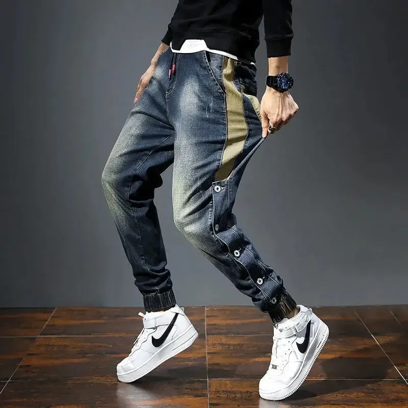 Elastic Man Cowboy Pants Stretch Y2k Vintage Designer Trousers 90s Streetwear Stacked Wide Leg Soft Denim Original Jeans for Men — image 3