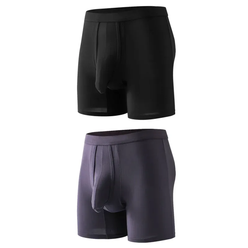 2PCS Mens Long Legs Underwear Separate Ball Pouch Breathable Comfort Sport Seamless Boxer Trunks Shorts Calzoncillo Hombre — image 40
