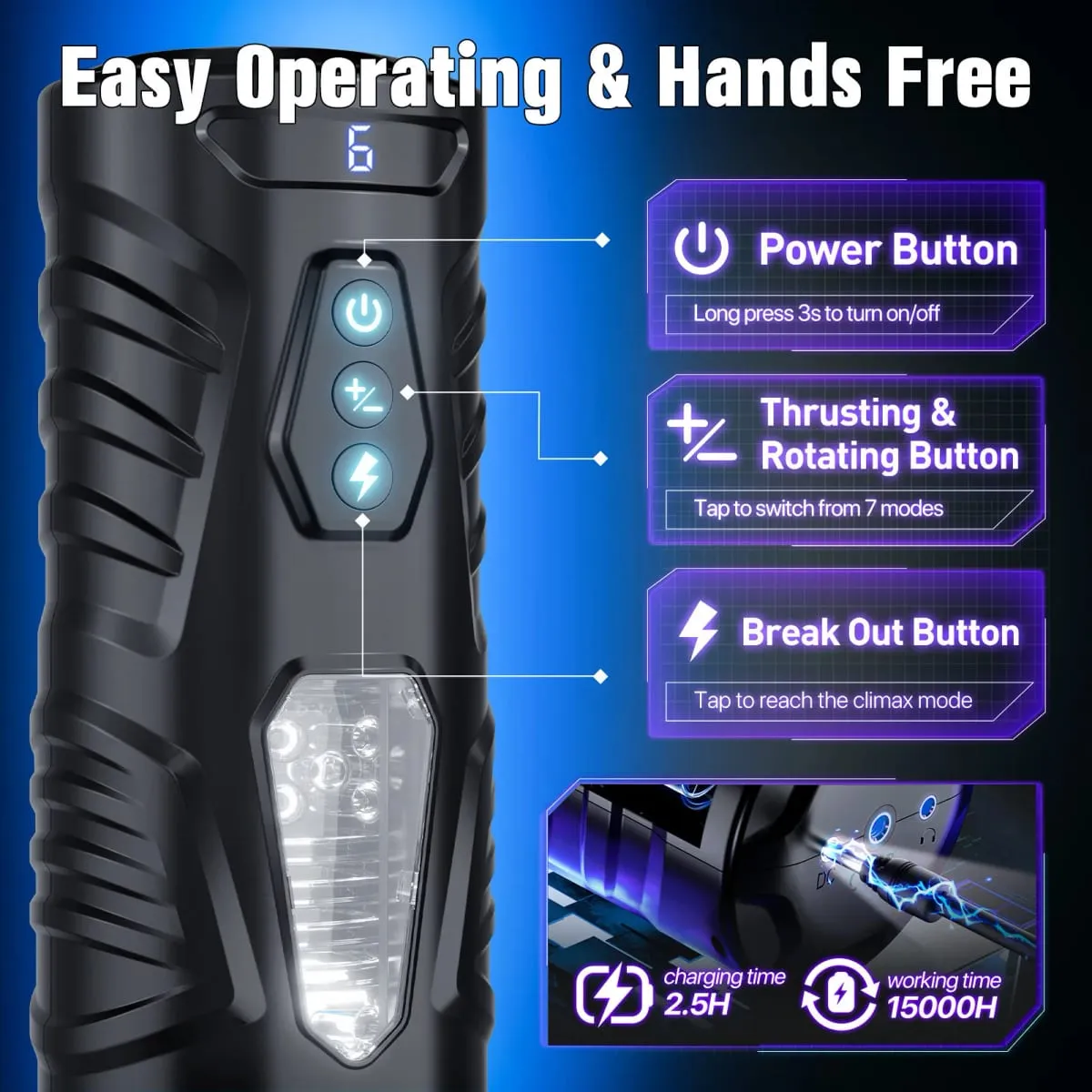 Y-pao masturbador masculino automático taza manos libres soportes Base de succión Vibrador juguetes sexuales para adultos para hombres máquinas de empuje Stroker