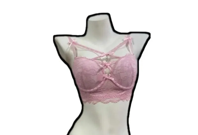 Biustonosz koronkowy Pure Desire dla pań Uroczy wisiorek w kształcie serca Push-Up podkreślający biust Ponętny komplet bielizny S-XL 32-38AB — image 4