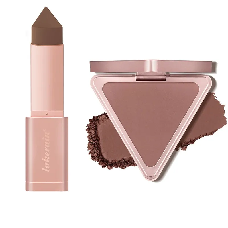 2pcs Matte Bronzer Setting Palette Setting Powder Cream Bronzer Stick For Face Contour Shading RLong Lasting Makeup Effect Water — image 10