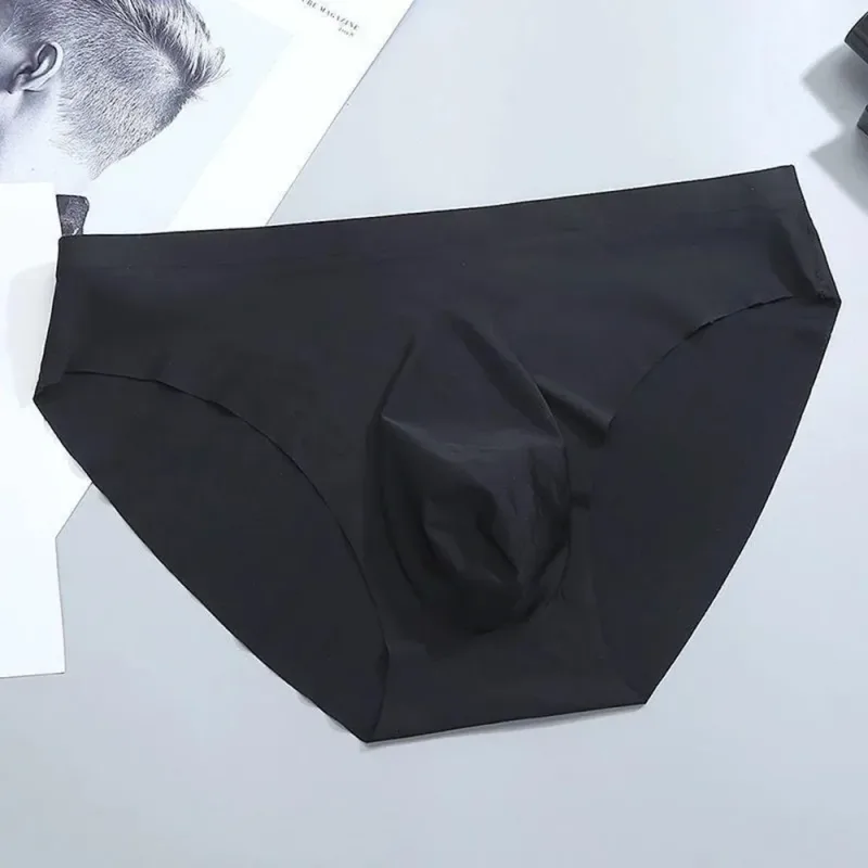 Men's Ice Silk Seamless Briefs Summer New Ultra-thin Panty Transparent Sexy Quick-drying Trendy Breathable Underwear Panties — image 16