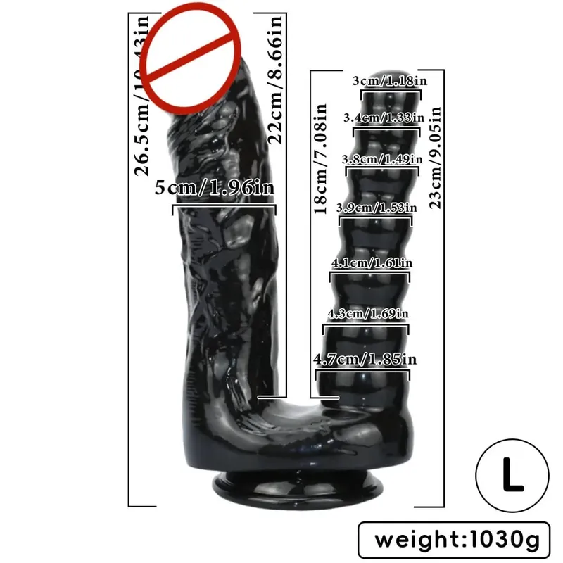 Giant Double Headed Dildo Anal Plug Double Insertion Stimulates Vaginal Anal Dilator Adult Sex Toy for Lesbian Women — image 6
