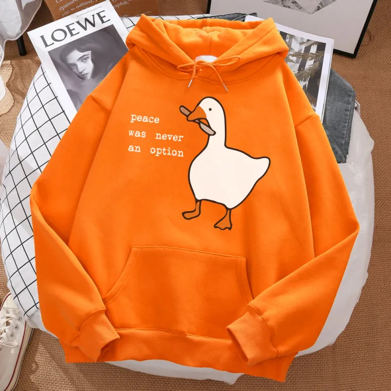 Peace Was Never An Option Printed Hoosie Men Street Oversize Autumn Hooded Hipster Soft Hoodies Hip Hop Warm Sportswears — image 5