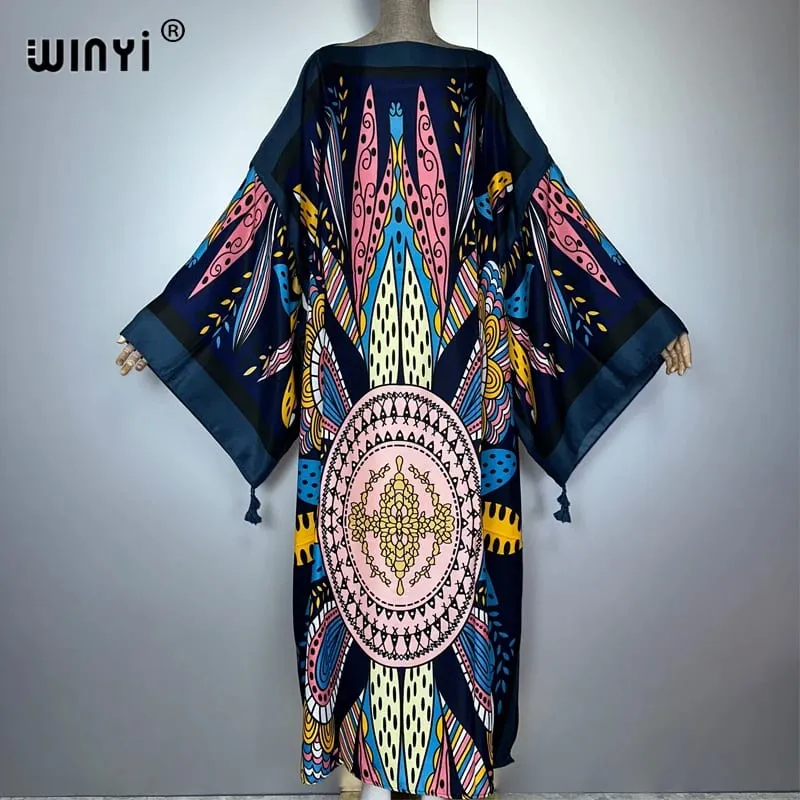 Cotton Robe Femme Hiver Платье Elegant Long Sleeve Мусульманские Комплекты Splicing Stripe Print Female Dresses Vestdios Abaya — image 25