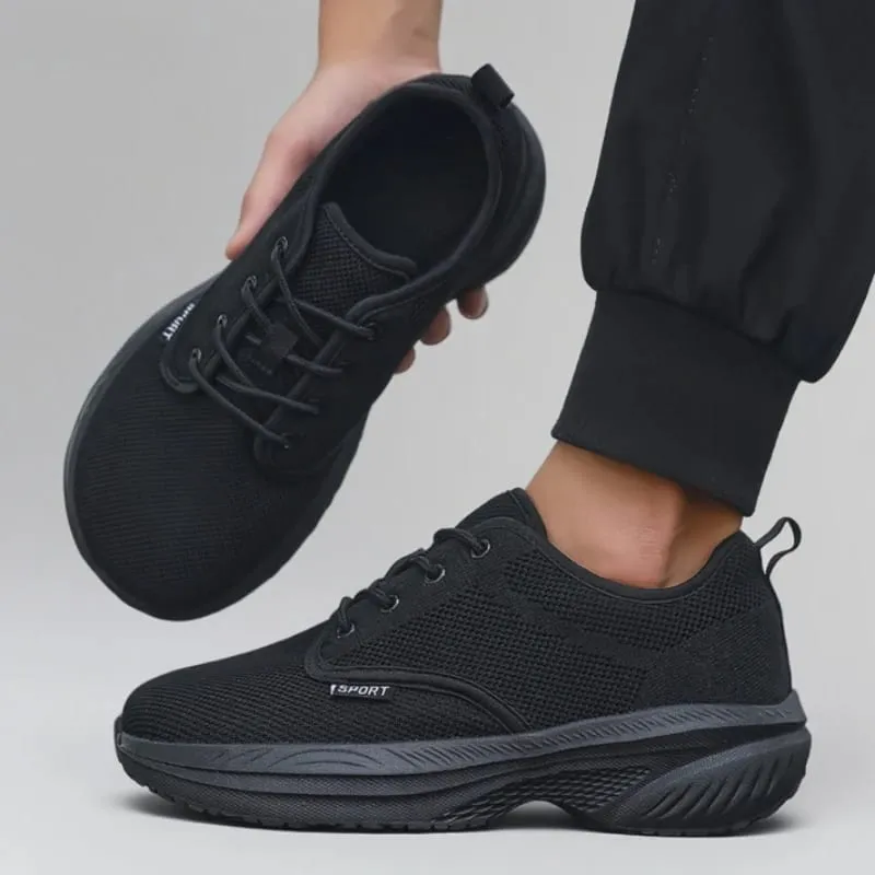 Men's Platform Wide Toe Shoes Big Toe Friendly Workout Footwear SustainableMemory Foam Insole Sneakers Breathable Travel Shoes