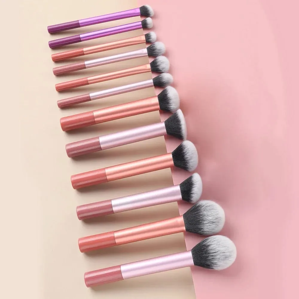 12pcs Makeup Brush Kit Soft Synthetic Hair Make Up Brushes Foundation Blush Eyeshadow Cosmetic Makeup Tools — image 3