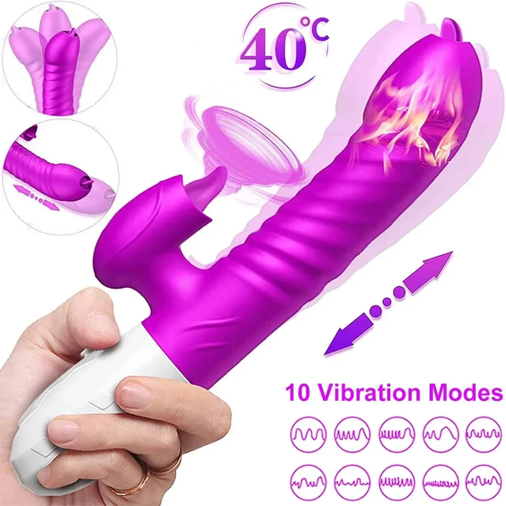 여성을위한 추진 진동기 G Spot Clitoral 젖꼭지 자극기 난방 현실적인 딜도 라구 딜도 자위 성인 섹스 토이 — image 6