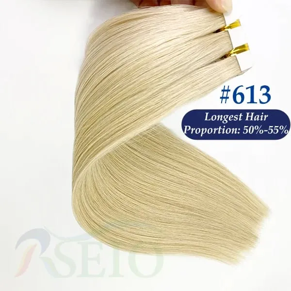 High Quality Straight Tape In Human Hair Extensions 100% Real Natural Hair Extension Black Brown Blonde Invisible For wome — image 14