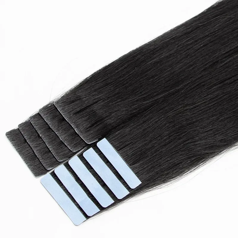 Invisible Tape In Extensions Human Hair Seamless Pu Skin Weft Injected Hair Extensions Hand Tied Adhesives Tape-Ins 10pcs/pack