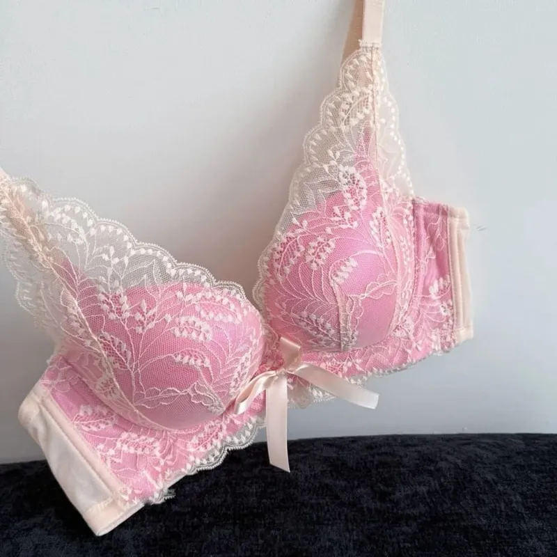 Žhavá novinka Bezdrátová podprsenka Push Up Set Dámské Malé poprsí Shromážděte Side Support Proti povisnutí Sexy měkké spodní prádlo na denní nošení 32‑38ABC — image 11