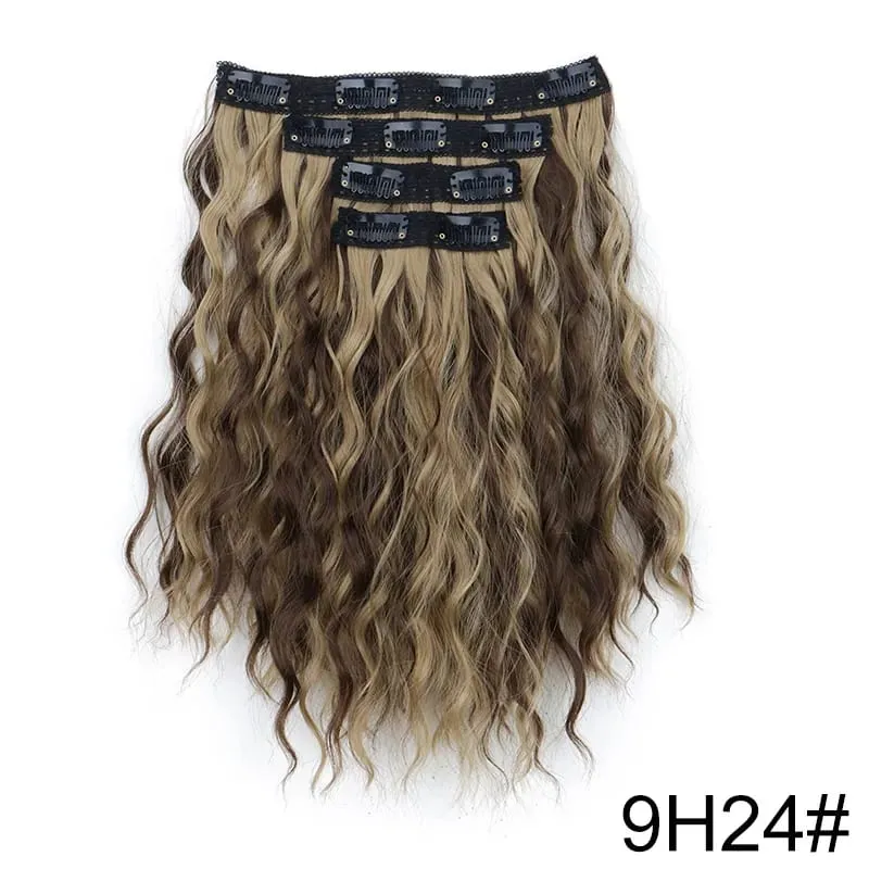 Extensión de cabello rizado ondulado corto sintético de 12 pulgadas, 4 unids/set, Clip en el cabello, fácil de usar para mujeres, uso diario en fiestas — image 11