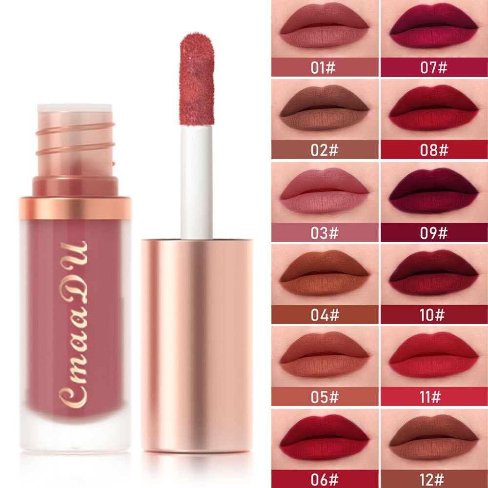 1pcs Waterproof Matte Velvet Lip Glaze Moisturizing Long Lasting Non-stick Cup Not Easy To Fade Lip Gloss Lipstick Makeup — image 3