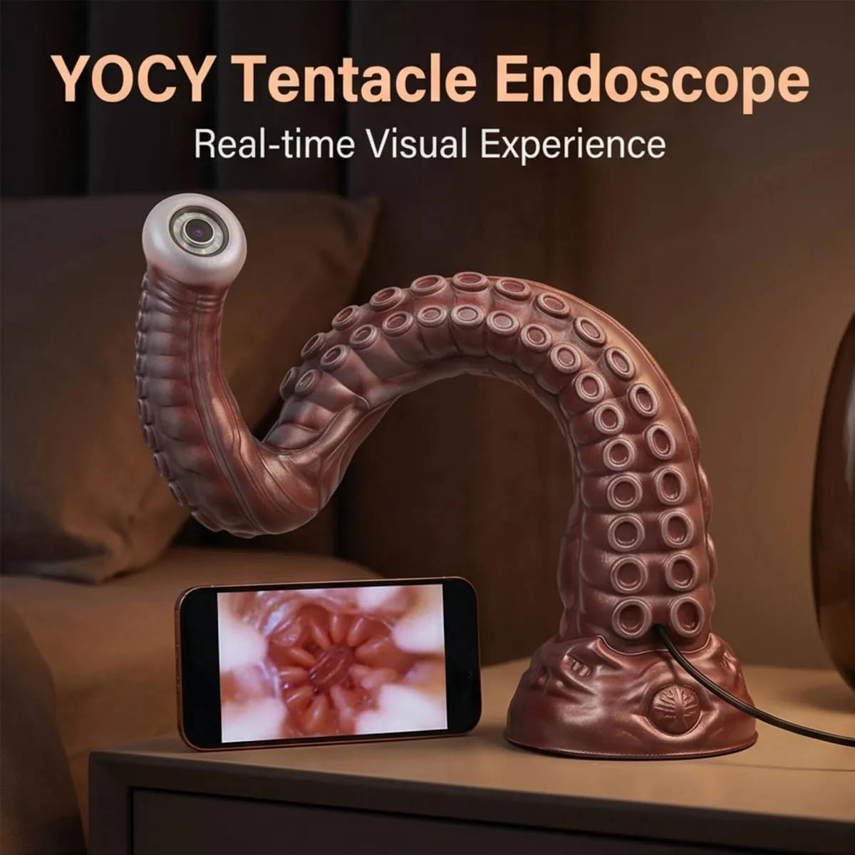Long Extendable Octopus Tentacles App Controlled Anal Plug with Peeping Hole Suction Cup Base Anal Dilator Speculum Sex Toy — image 2
