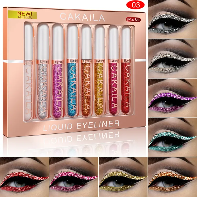 8-Color Set Waterproof Eyeliner Pens Long-lasting Glitter & Colored Eye Makeup Cosmetics Beauty Matte Eye Liner Pencil Kit — image 9