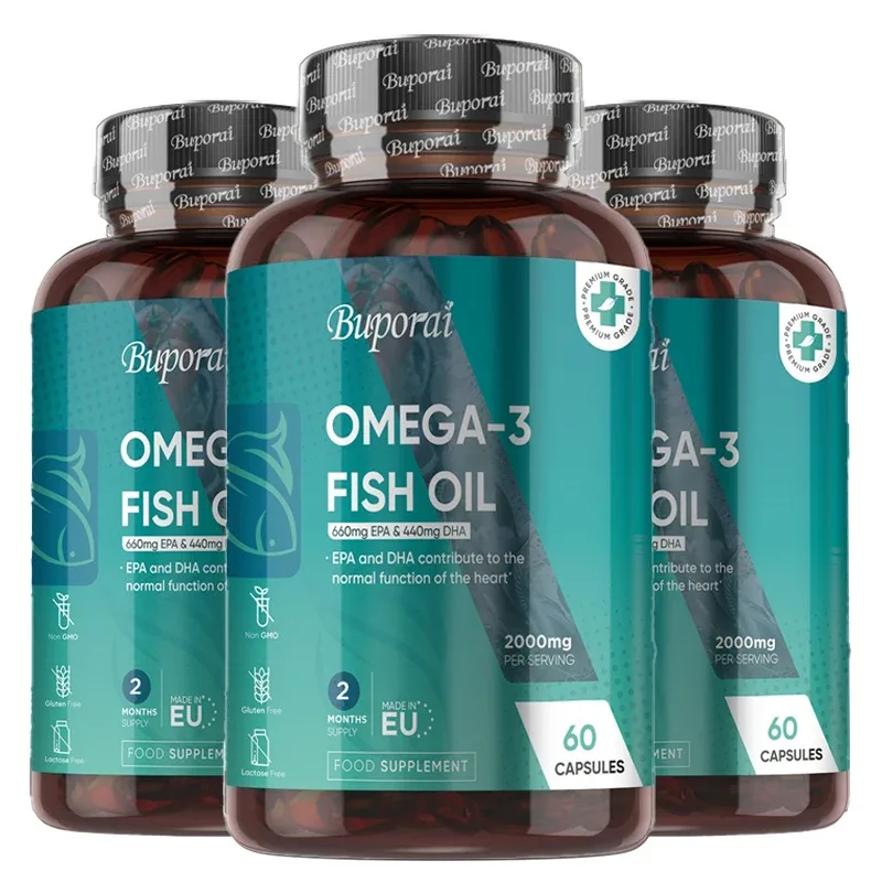 Omega 3 Fish Oil 2000mg - Helps Maintain Normal Brain Function and Healthy Vision Boosts Natural Energy and Improves Immunity