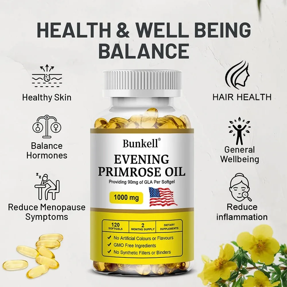 Evening Primrose Oil Capsules - Contains Gelatin and Vegetable Glycerin To Promote Healthy Skin Immunity Balance For Women — image 6