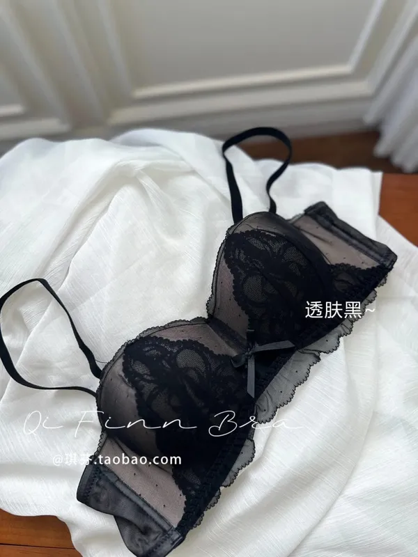 Viktorianisch inspiriertes Demi-BH- und Knicker-Set | Transparenter Push-up-BH aus Mesh-Spitze für kleine Brüste, Anti-Durchhängen | Luxus-Dessous MOYISU Höschen — image 9