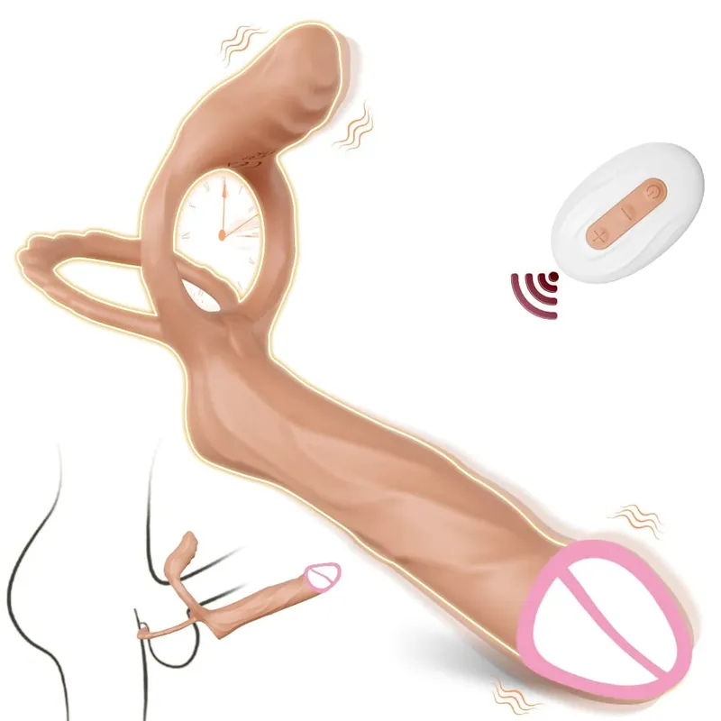 สอดใส่คู่Vibratorสำหรับคู่แหวนอวัยวะเพศชายSemenแหวนอวัยวะเพศชายขยายเรียลไทม์Vibratingเพศของเล่นสำหรับผู้ชายผู้ใหญ่