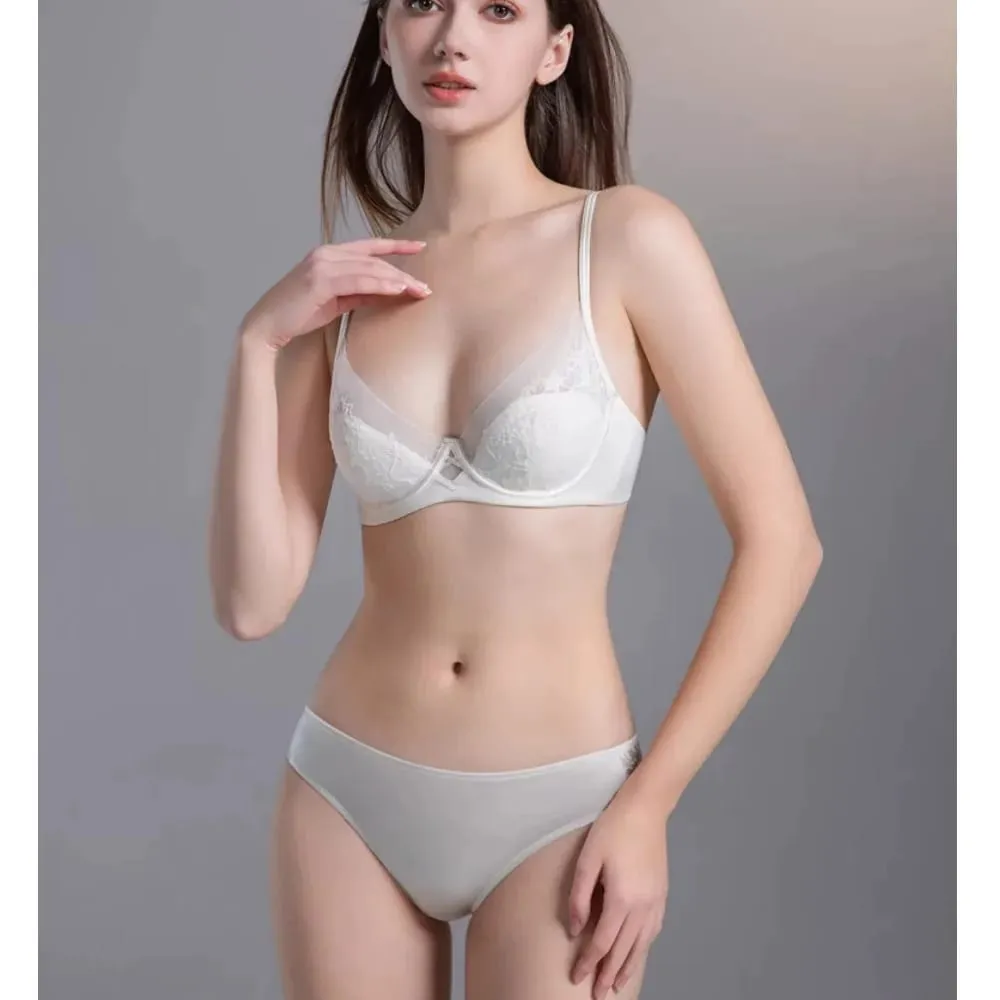 Bridal Festive Red Lace Intimates Kit Soft Underwire Thin Cup Push‑Up Support Lingerie Set For Small Bust 32‑38 Women Underwear — image 4