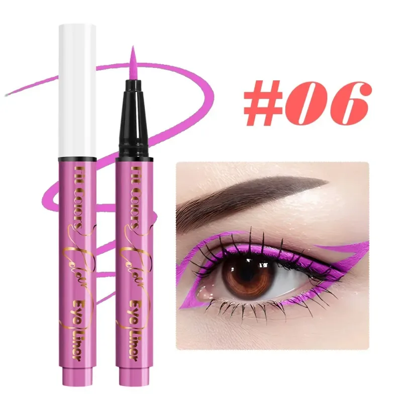 UV Fluorescent Glow Liquid Eyeliner Pen Waterproof Face Color Paint Neon Colorful Halloween Christmas Party Art Stage Eye Makeup — image 8