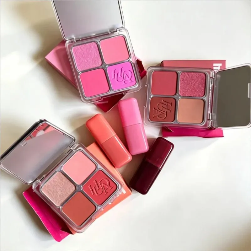 Fine Fitting 4-color Powder Powder Blusher Light Natural Dumb Shiny Durable Waterproof Sweat Resistant Blush Lip Gloss Makeup — image 5