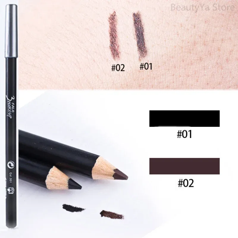 Fashion Professional Makeup Black Brown Eyeliner Eyebrow Pencil Portable Hard Eyeliner Waterproof Lasting Cosmetic Beauty Tool