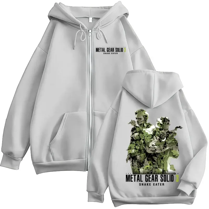 Game Metal Gear Solid 3 Snake Eater Naked Snake The Boss MGS3 Zipper Hoodies Men Women Fashion Zip Up Hooded Sweatshirts Jackets — image 7