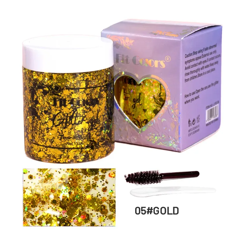 100ml Glitter Gel Eye Shadow Liquid Face Body Large Sequin Gel Multifunctional Colorful Loose Sequins Cream Party Decoration — image 11