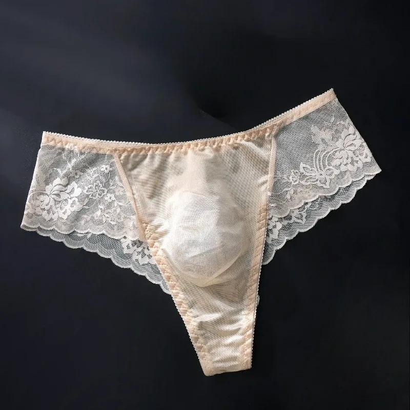 Men Briefs Ultra-Thin Lace Underwear Sheer Lmesh High Elastic Semi-Transparent Breathable Low-Rise Panties Sissy Lingerie — image 4