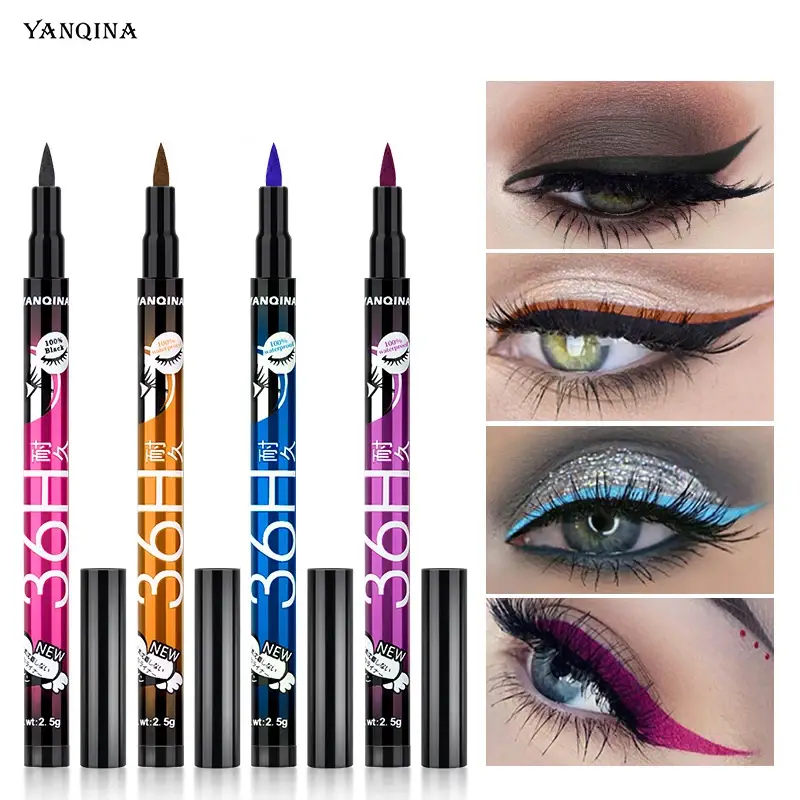 36H Black Quick-drying Eyeliner Waterproof Liquid Eye Liner Pen Long Lasting Smooth Pencil Not Blooming Eyes Makeup Cosmetics — image 2