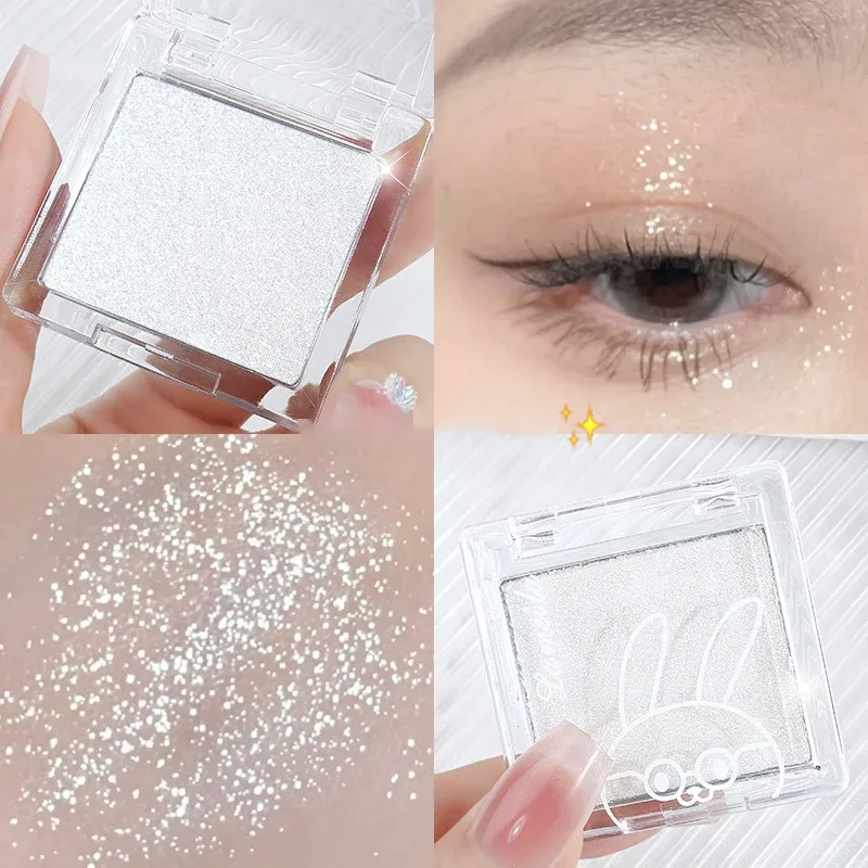 Matte Pure White Face Highlighter Palette Monochrome Pearly Jade Eyeshadow Highlighter Naturally Brightening Contouring Makeup