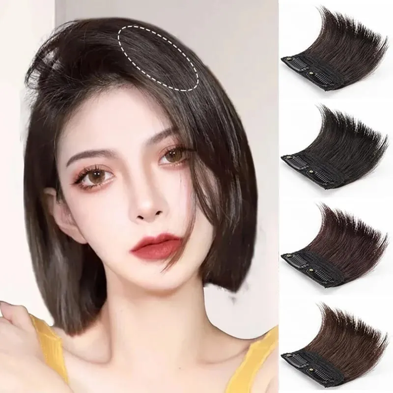 10cm Synthetic Short Straight Pad Invisible Hair Extension Lining of Hair Top Side Cover Hairpiece for Women — image 2