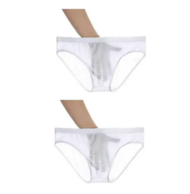 2 ADET Ultra Ince Buz Ipek Külot Erkekler Artı Boyutu M-4XL Düz Renk Gençlik Saydam Düşük Bel Nefes Seksi Erkek Külot — image 22