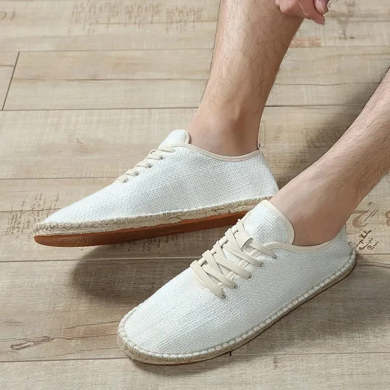 Men Shoes Summer Espadrilles Men Canvas Sneakers New Breathable Fisherman Footwear Mens Slip on Loafers Large Size 47 Sneakers — image 4