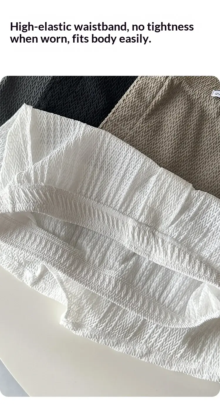 Celana Pendek Boxer Jacquard Sutra Es Pria Baru, Longgar dan Bernapas, Ukuran Besar, Potongan Persegi, Pakaian Dalam Pria Sederhana Kasual Rumah