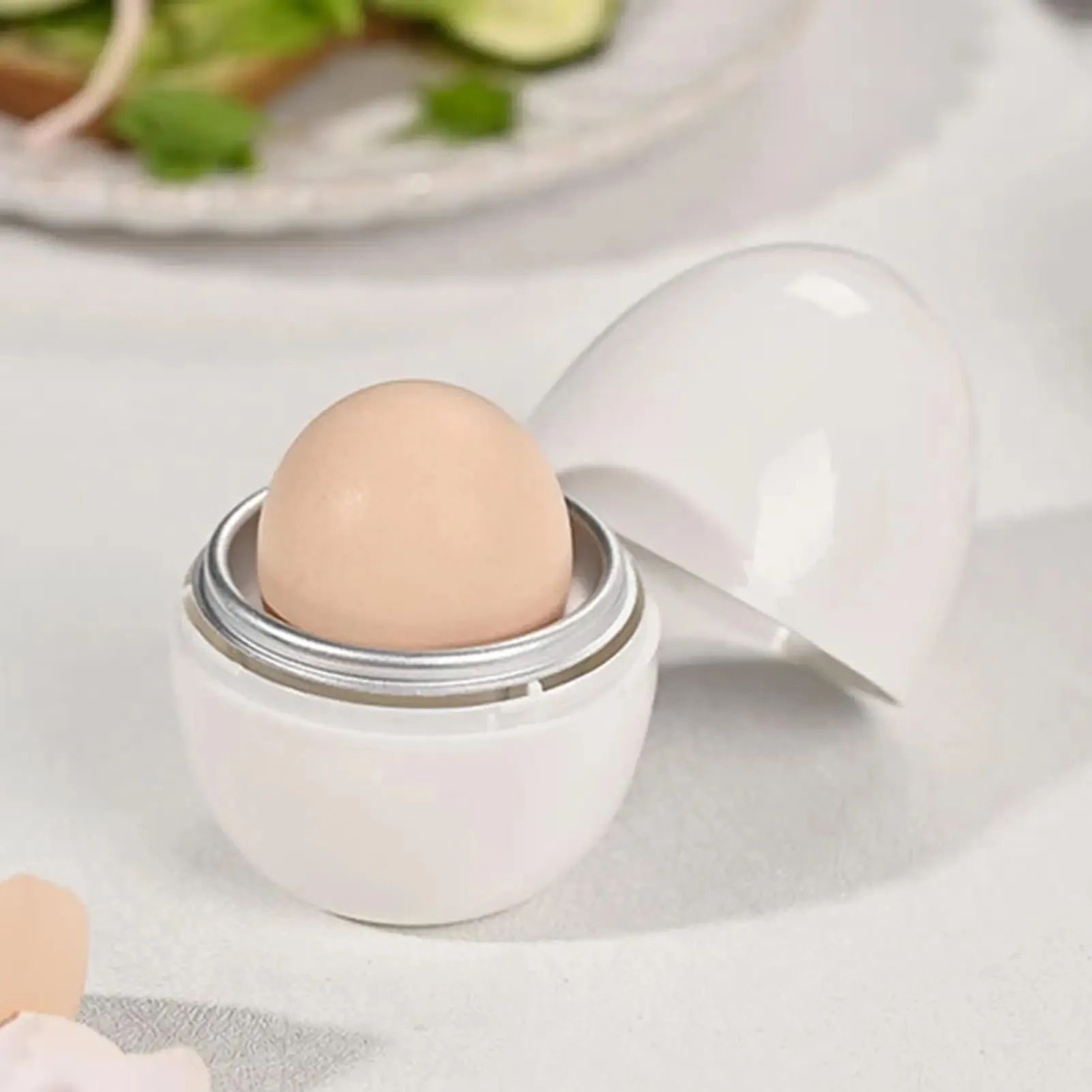 Pengukus Telur Microwave Pemburu Telur Rebus dengan Tutup Pengukus Telur untuk Telur Rebus Keras Lembut Peralatan Dapur untuk Merebus Telur Cepat — image 4