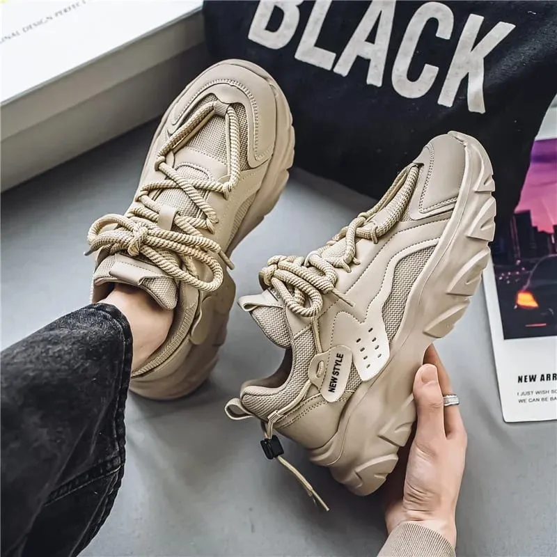 Men's Thick Sole Sport Shoes Simple Fashionable Casual Sneaker High Quality Rubber Plastic Male Athletic Shoes Chunky Sneakers — image 4