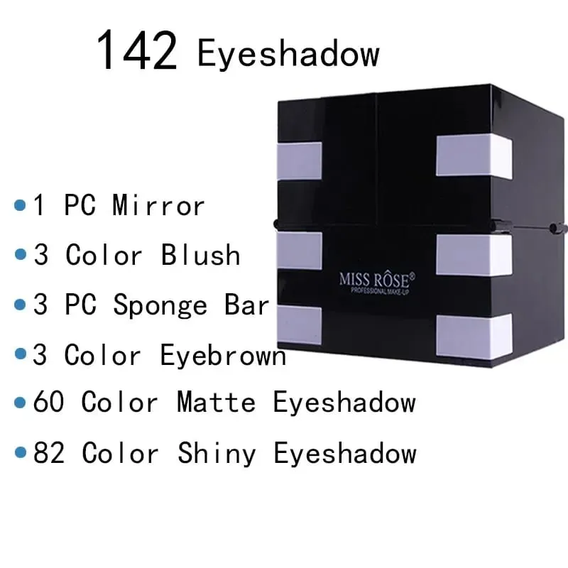 Miss Rose Makeup Case Set Kit-Ultimate Color Combination-Holiday Gift Set Cosmetic Eye Shadow Lip Gloss Blush Brow Combo Palette — image 3