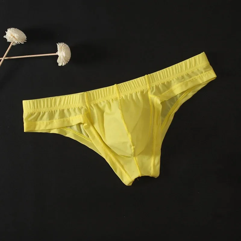 Men's Sexy Transparent Low-Waist Briefs Breathable Bulge Pouch Underpants Brief Underwear Man Panties 1pc