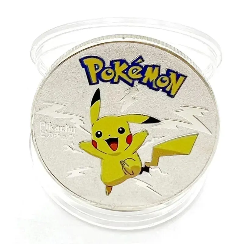 Syiling Emas Pokemon Pikachu Anime Commemorative Coin Charizard Golden Round Metal Syiling Mainan — image 16