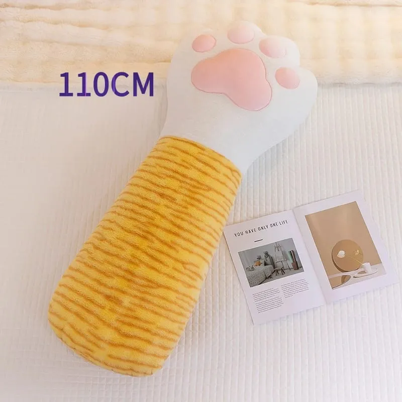 Cute Creative Cat Paw Chair Cushion Plush Toys Soft Stuffed Fluffly Office Lumbar Support Long Pillow Home Deco for Girls Gifts — image 9