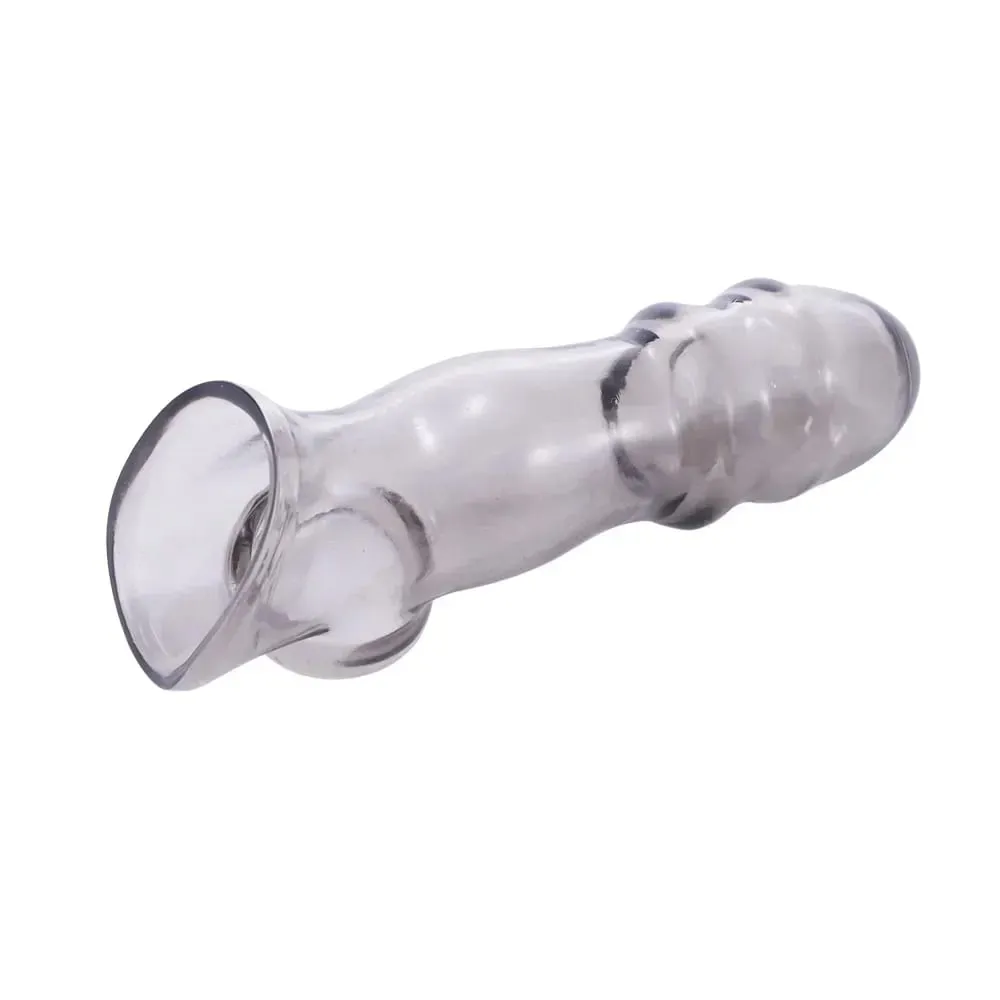 Alta elasticità per adulti manica del pene estensore del cazzo preservativi riutilizzabili e più sicuri giocattolo del sesso per coppia uomo strumenti di eiaculazione ritardata — image 3