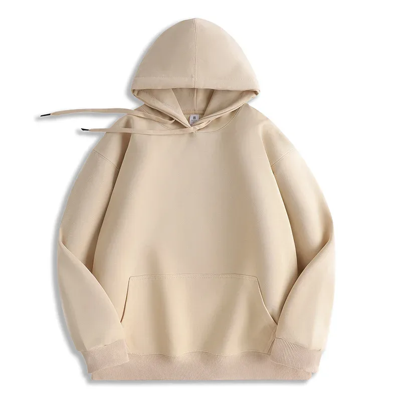 Customized Your Brand Logo DIY Design 600GSM Mens Hoodies High-quality Women Sweatshirt Solid Color Cotton Loose Streetwear — image 43