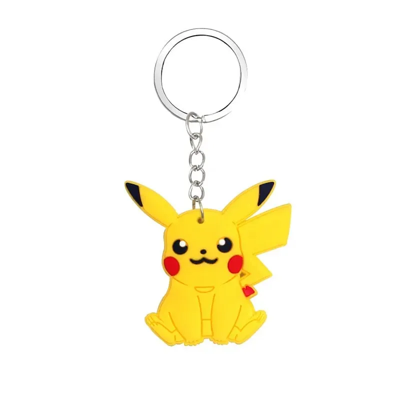 8pcs Pokemon Pikachu KeyChain Schoolbag Pendant Decoration Key Holder Anime Decor Key Buckle Birthday Party Favors Decorations