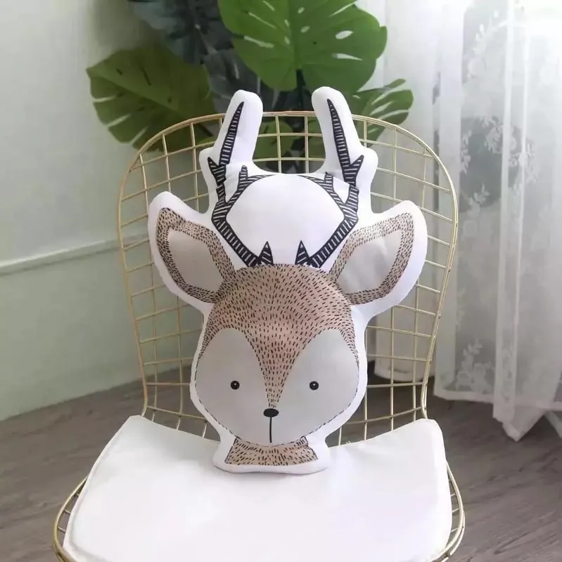 INS Nordic Cute Animals Plush Toys Bear Deer Fox Sofa Pillow/Cushion Children Room Decor Nursery Kids Room Baby Birthday Gifts — image 21
