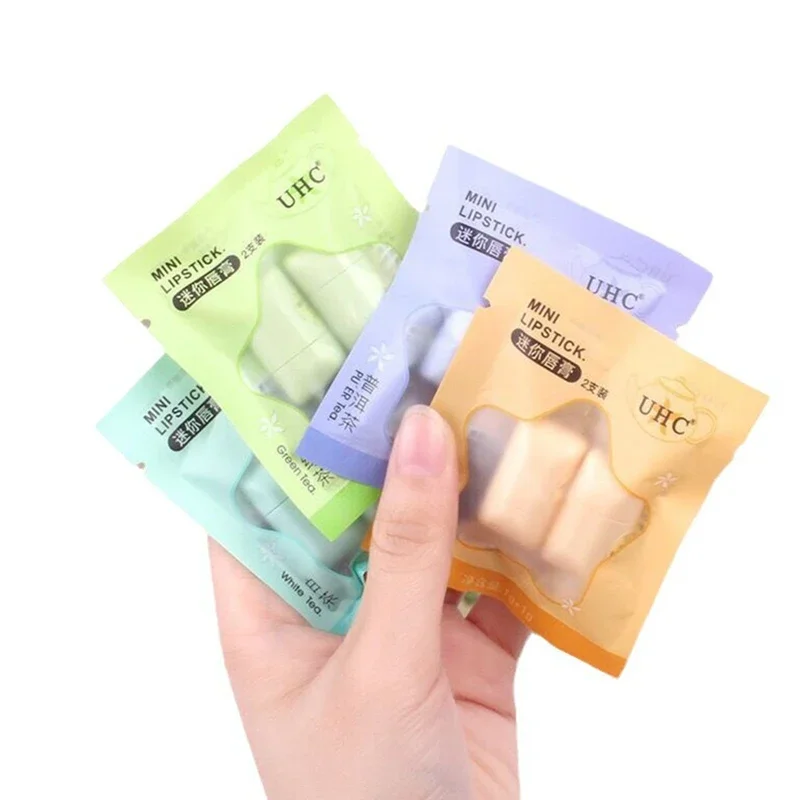 2pc Cute Fresh Tea Lip Balm Lip Oil Moisturizing Clear Transparent Lipstick Base Hydrating Natural Plant Anti-Cracking Lip Care — image 6
