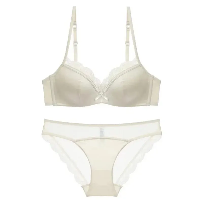 French Lace Underwear Female Breathable Thin Section Adjustable Anti-Sagging Comfortable Sex Lace Small Breasts Gathered Bra