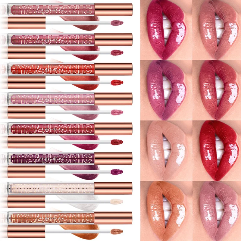 Pearlescent Glitter Plumping Lip Gloss Diamond Glitter Nude Pink Liquid Lipstick Shiny Glass Waterproof Sexy Lip Tint Lip Makeup — image 7